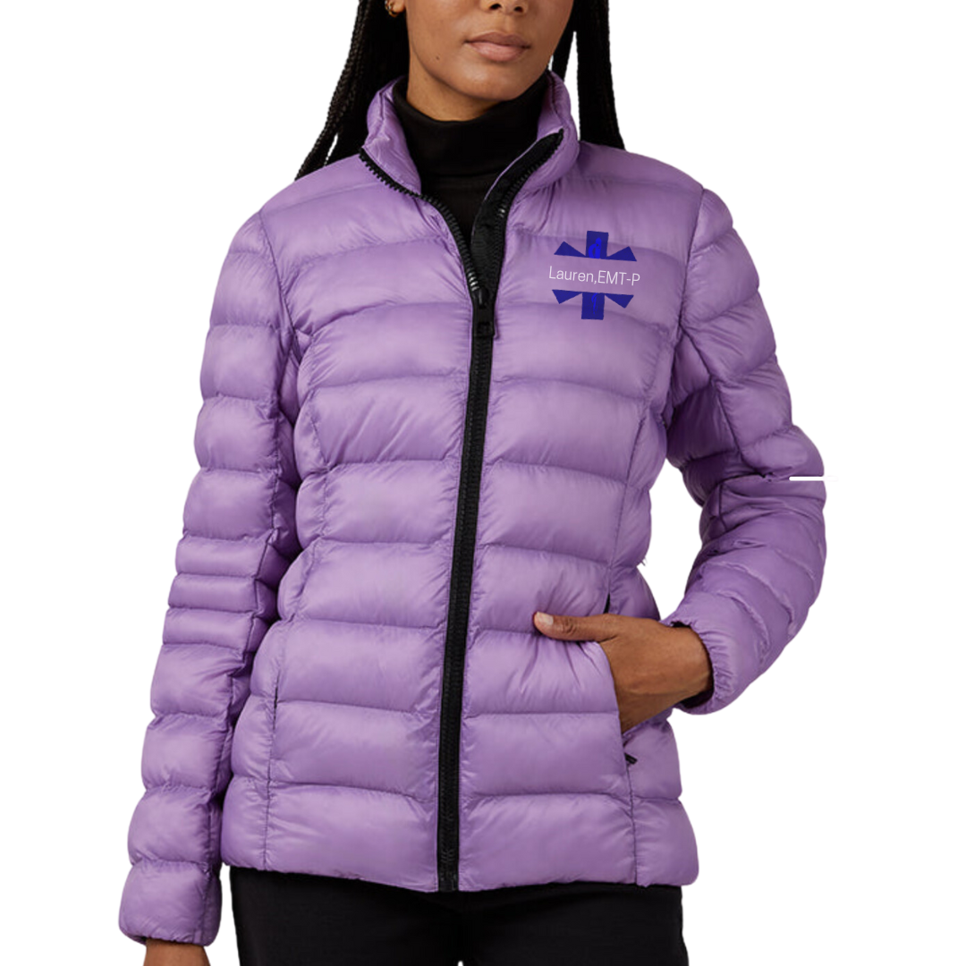 Embroidered Medic Puffer Jacket Cute Custom Outerwear