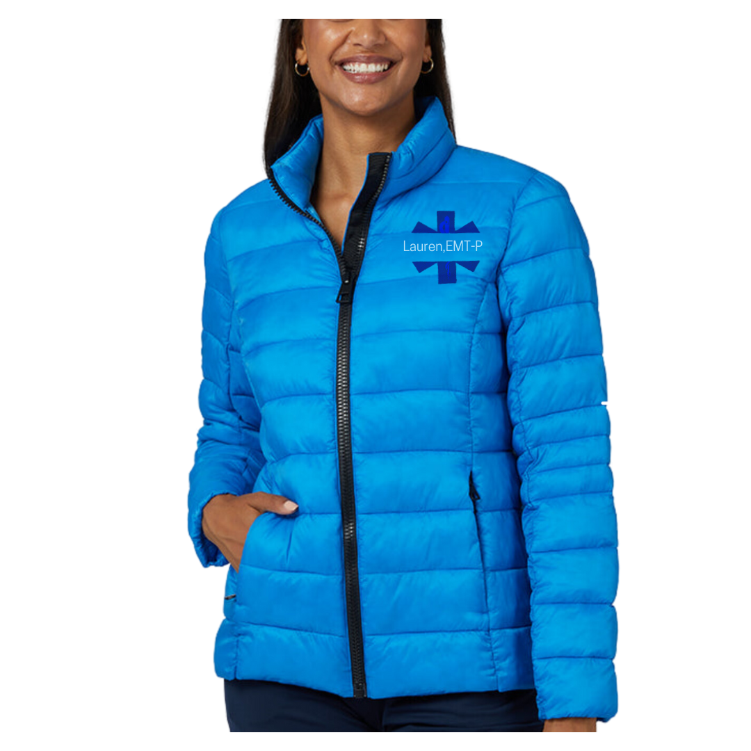 Embroidered Medic Puffer Jacket Cute Custom Outerwear