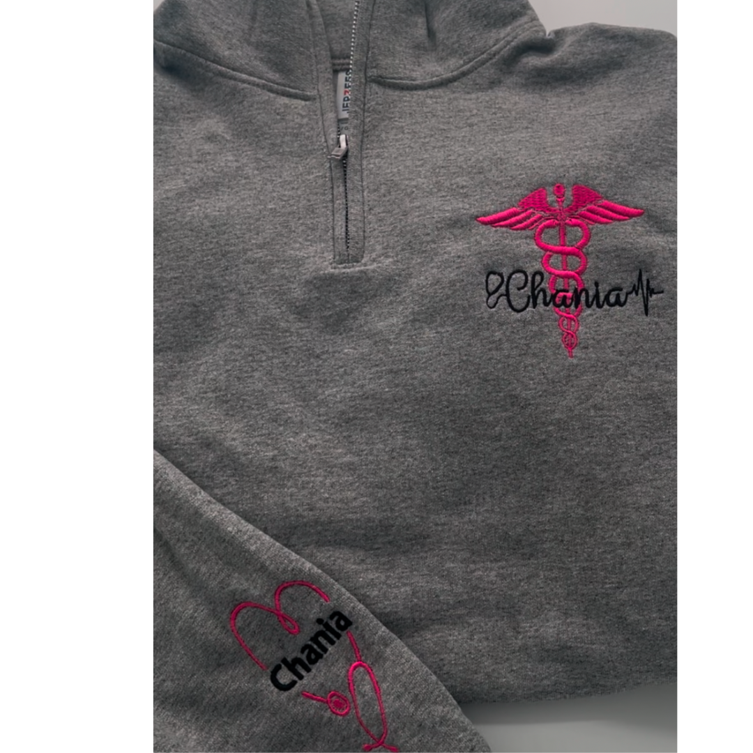 Embroidered 1/4 Zip Pullover