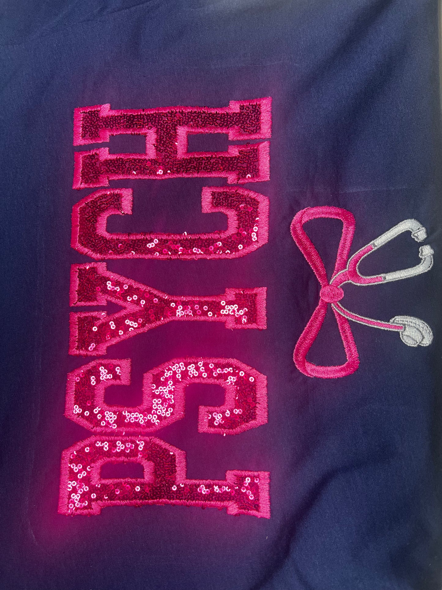 Sequin Psych Nurse Embroidery Sweatshirt