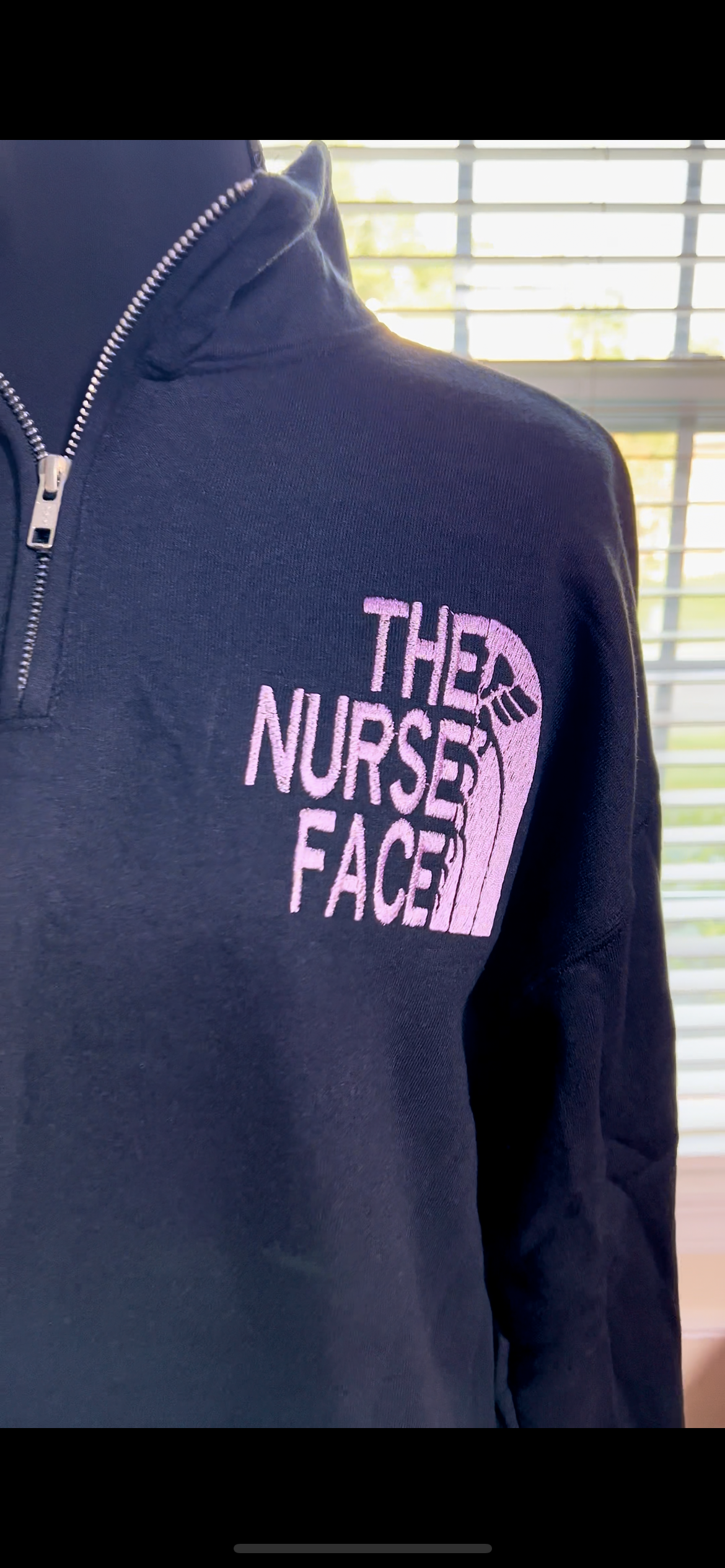 Embroidered NurseFACE 1/4 Zip Sweatshirt