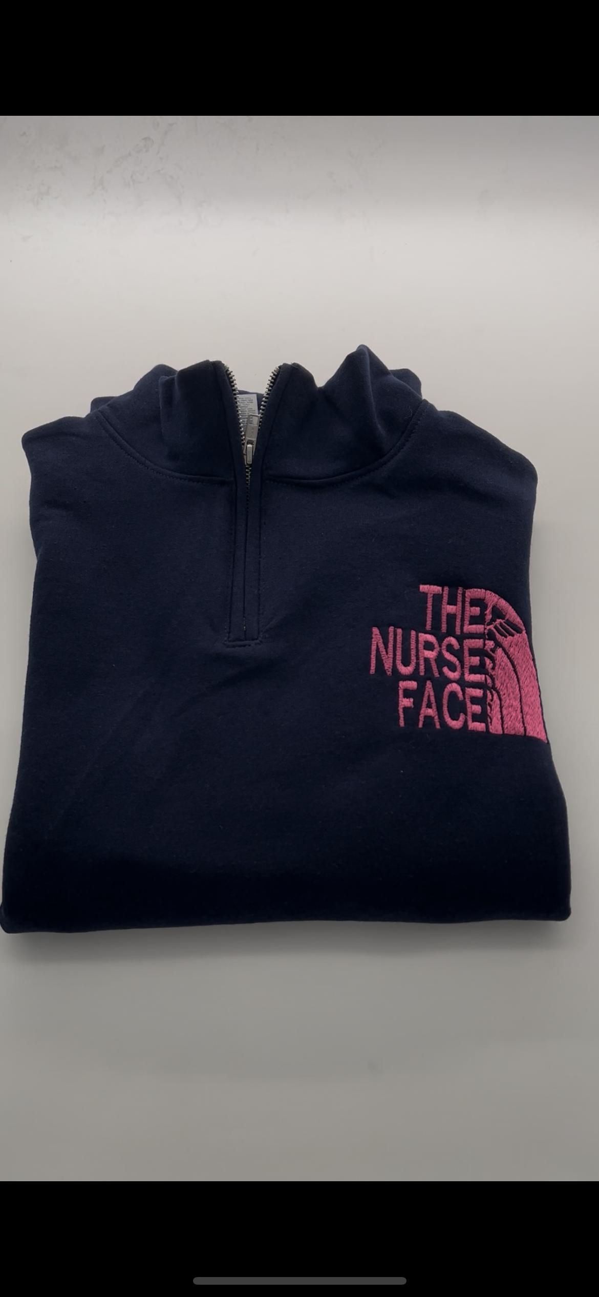 Embroidered NurseFACE 1/4 Zip Sweatshirt
