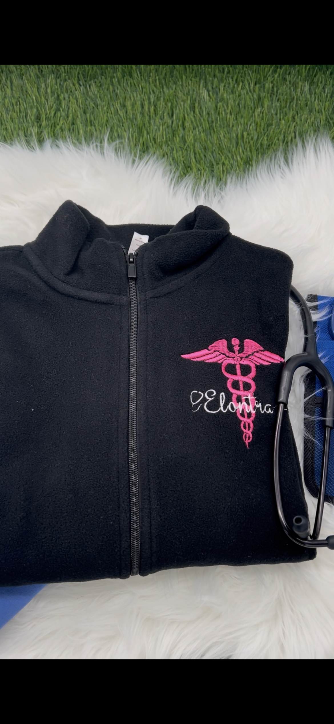 Full Zip Student Nurse Embroidery Jacket