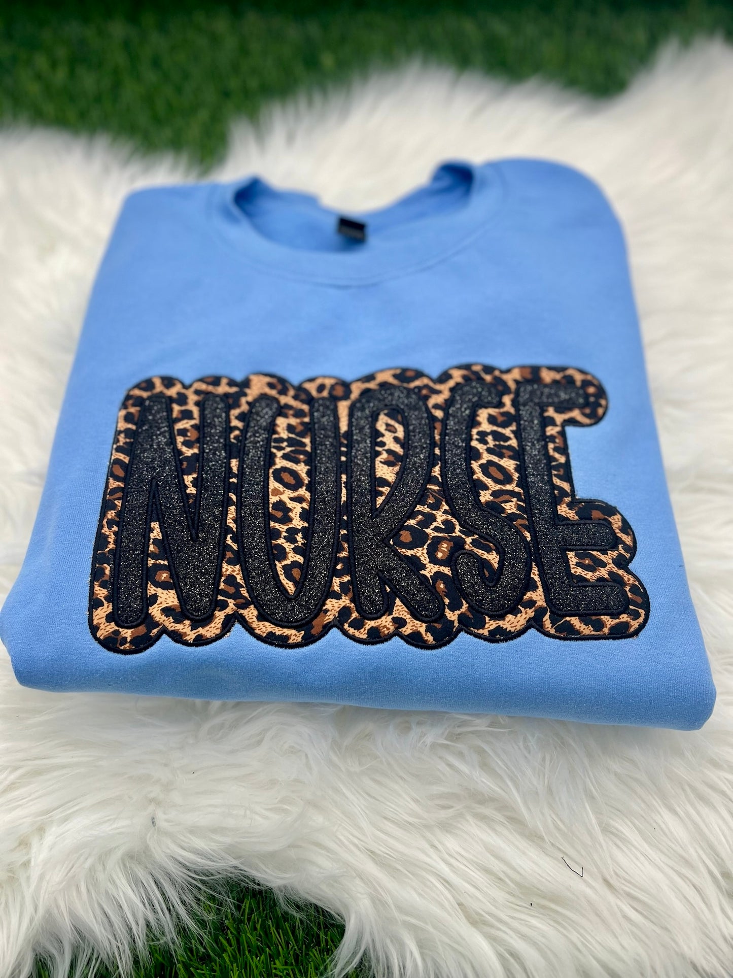 Double Glitter Leopard Crewneck