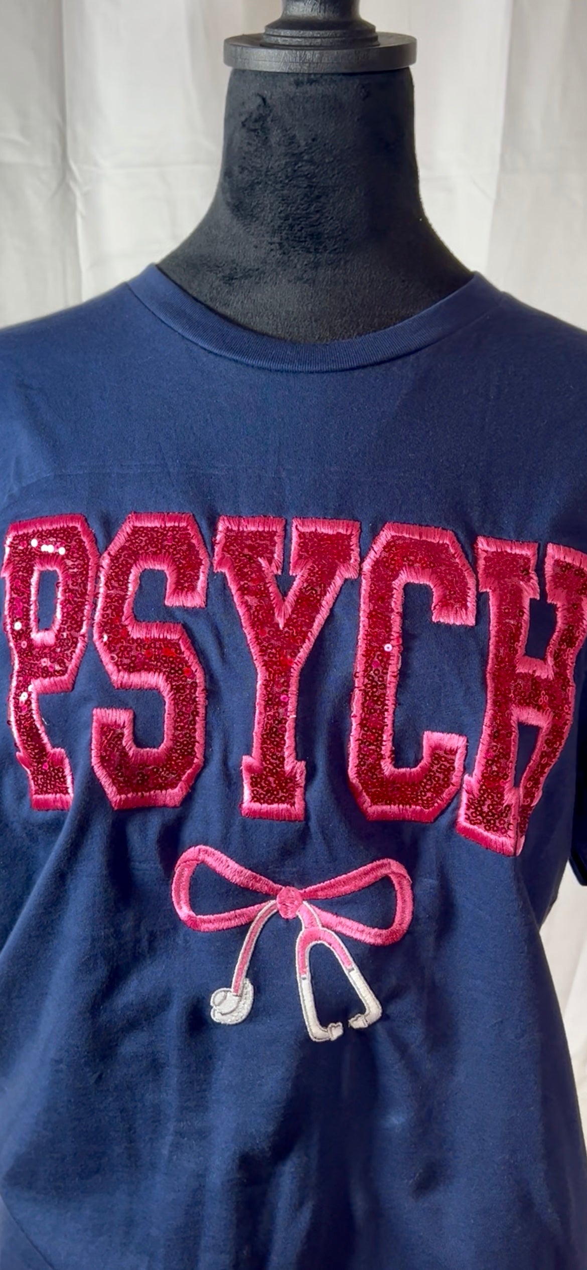 Sequin Psych Nurse Embroidery Sweatshirt