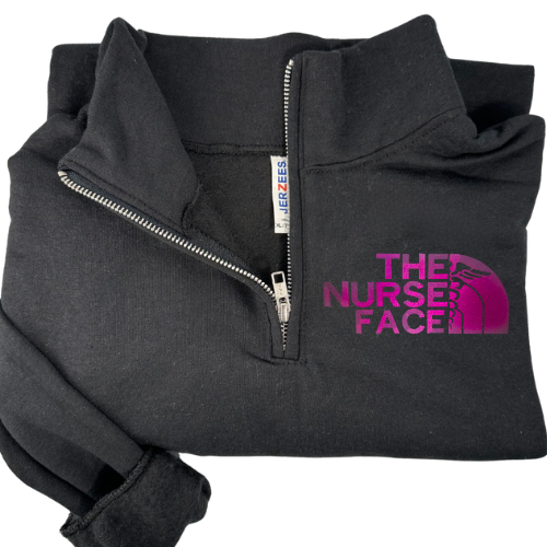 Embroidered NurseFACE 1/4 Zip Sweatshirt