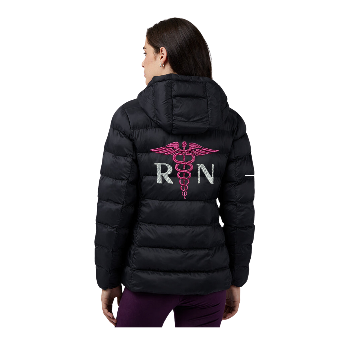 HOODED RN LPN Nurse Puffer Jacket