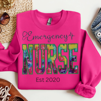 Tie Dye Emergency Room Nurse Crewneck