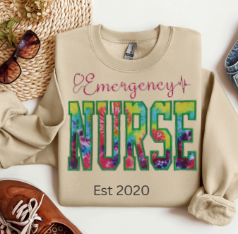 Tie Dye Emergency Room Nurse Crewneck
