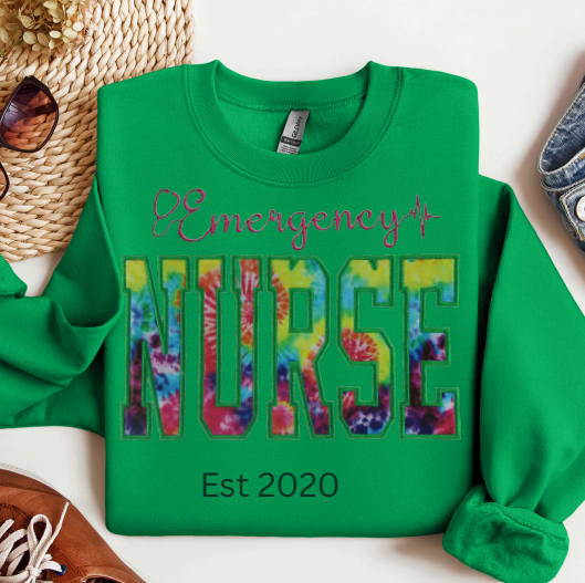 Tie Dye Emergency Room Nurse Crewneck