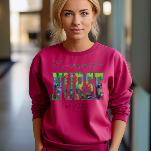 Tie Dye Emergency Room Nurse Crewneck