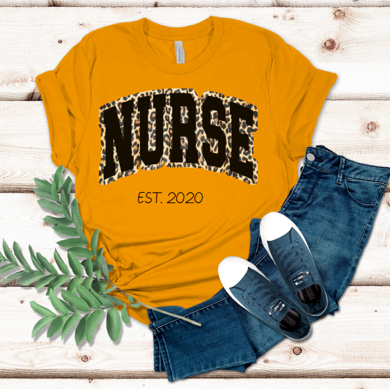 Black Leopard NURSE T-Shirt