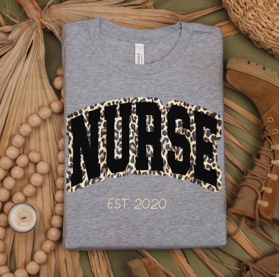 Black Leopard NURSE T-Shirt
