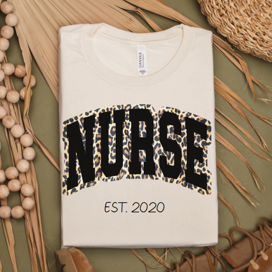 Black Leopard NURSE T-Shirt