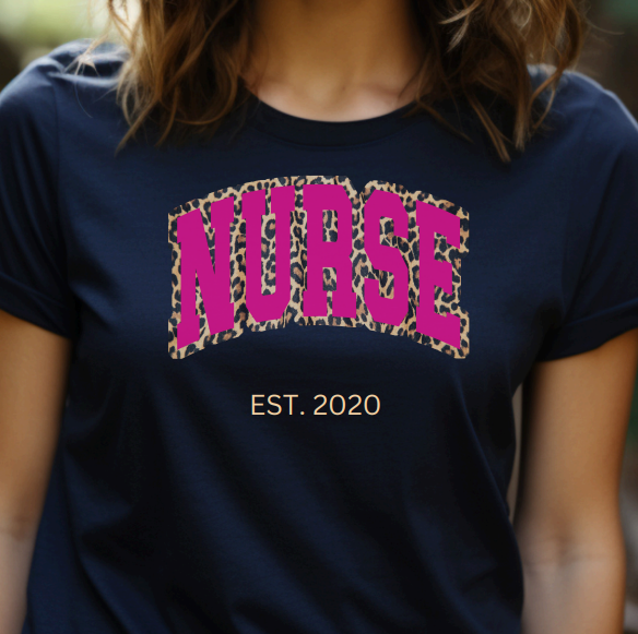 Pink Leopard NURSE T-Shirt
