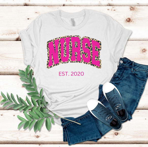 Pink Leopard NURSE T-Shirt