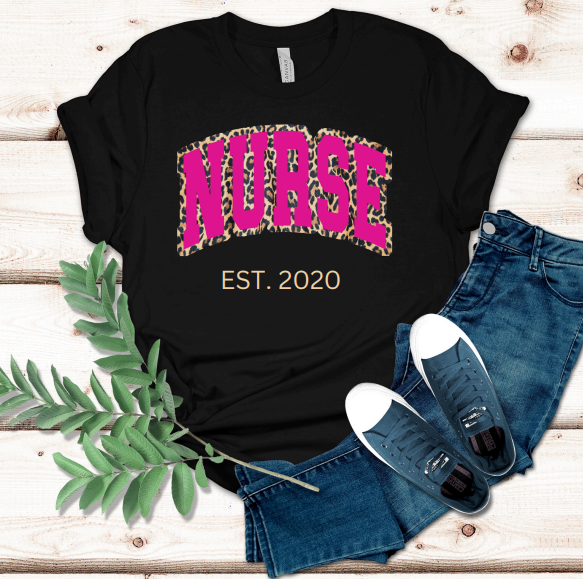 Pink Leopard NURSE T-Shirt