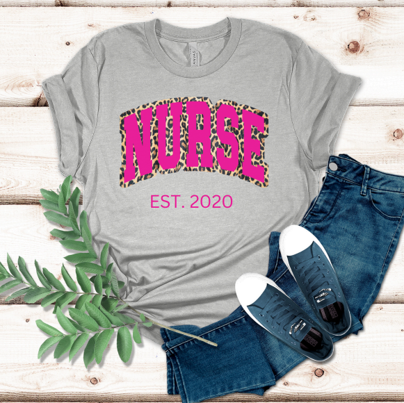 Pink Leopard NURSE T-Shirt