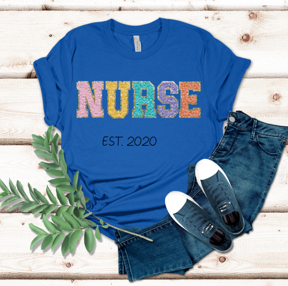 Faux Chenille NURSE T-Shirt
