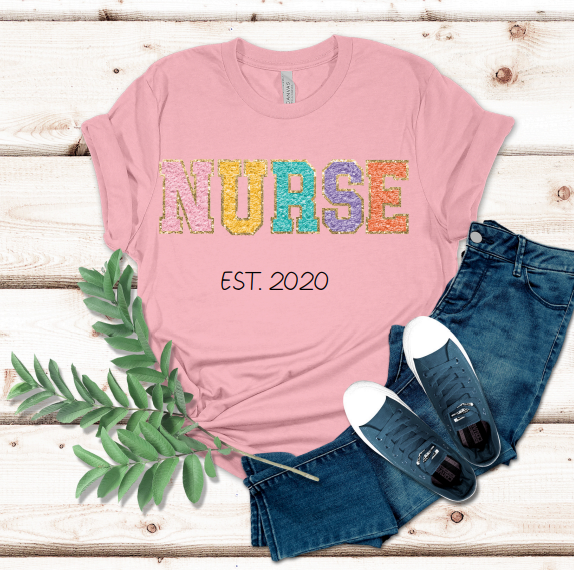 Faux Chenille NURSE T-Shirt