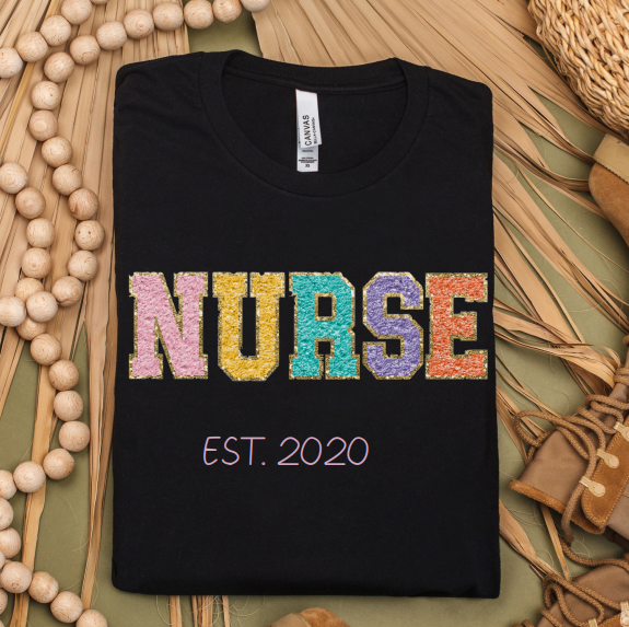 Faux Chenille NURSE T-Shirt
