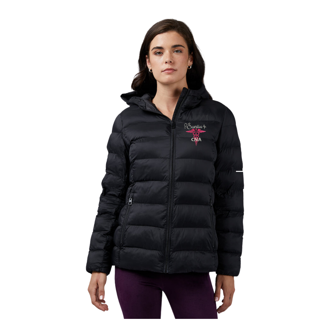 HOODED Embroidered CNA Puffer