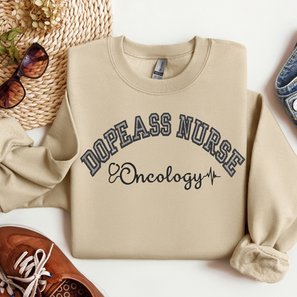 Glitter Dopeass Oncology Nurse Hoodie Crewneck Embroidery Design