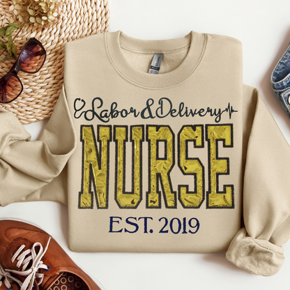 Cute Trendy Shiny Metallic L&D Nurse Hoody-Custom Design