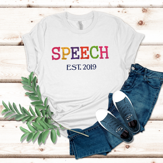 Super Trendy Fun Unique Speech Therapy Embroidery T-shirt