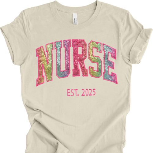 Sequin Rainbow NURSE T-Shirt
