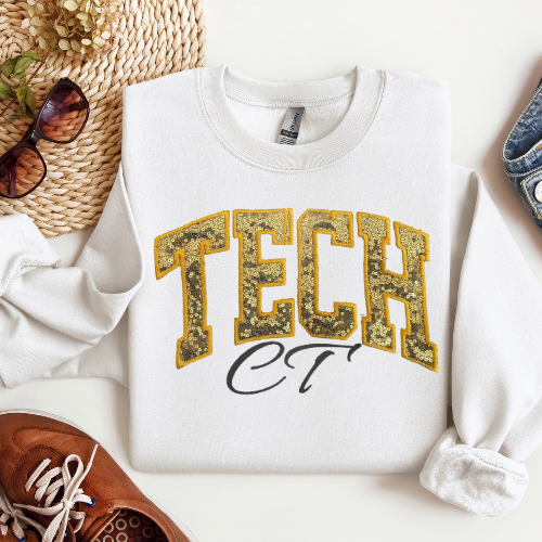 Sequin Glitter CT TECH Embroidery Crewneck