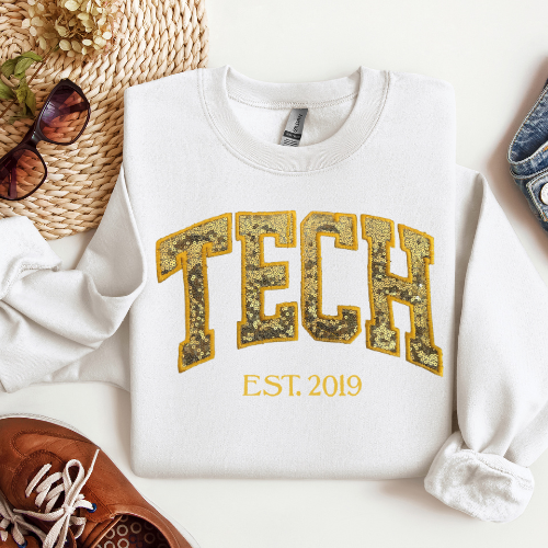 Sequin TECH Embroidery Crewneck