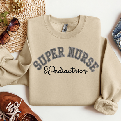 Fun Stylish Pediatric Nurse Trendy Hoodie Crewneck Eye-Catching Design