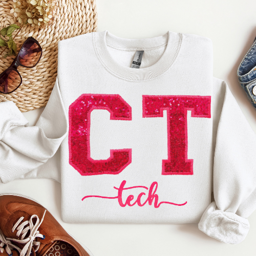 Sequin Glitter CT TECH Embroidery Crewneck
