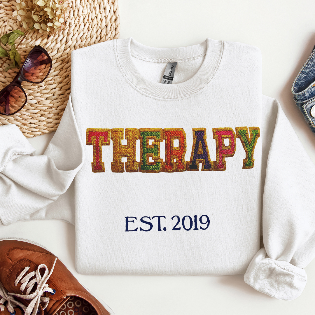 Faux Chenille Speech Therapy Embroidery Hoodie Sweatshirt