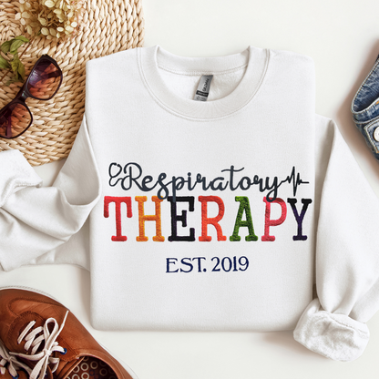 Colorful Trendy Glitter Respiratory Therapy Embroidery Hoodie