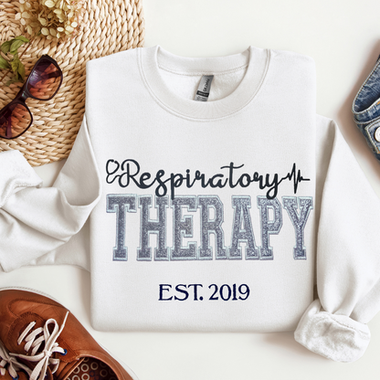 Colorful Trendy Glitter Respiratory Therapy Embroidery Hoodie