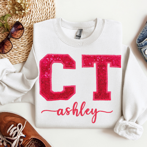 Sequin Name CT TECH Embroidery Crewneck
