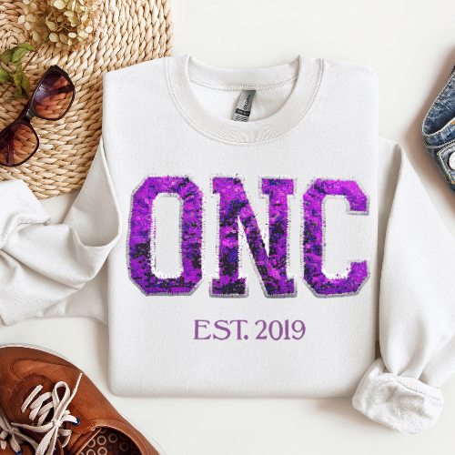 Sequin Glitter ONC Nurse Crewneck
