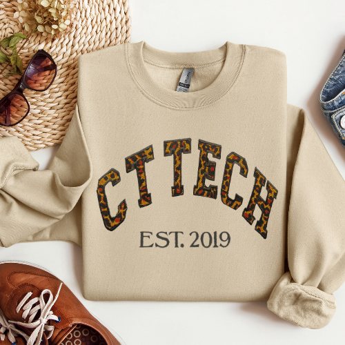 Leopard Print CT Tech Crewneck