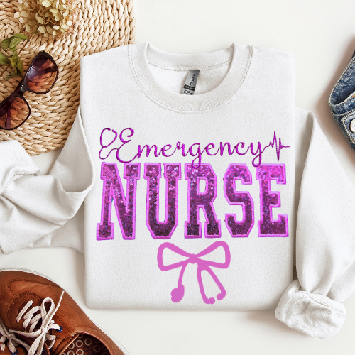 Sequin Emergency Nurse Crewneck