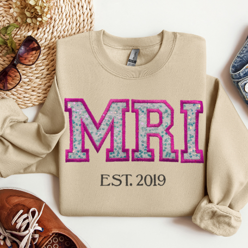 Sequin MRI Embroidery Crewneck
