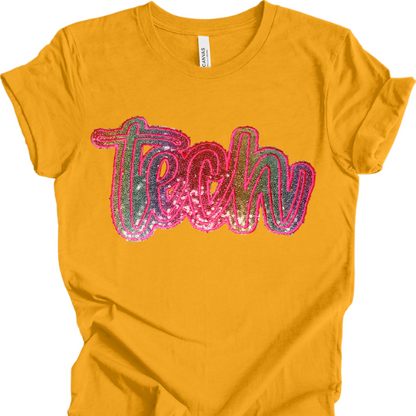 Sequin Rainbow Nurse Tech Shirt