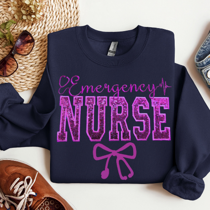 Sequin Emergency Nurse Crewneck