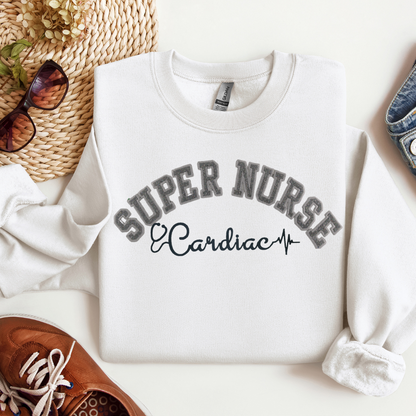 Fun Stylish Super Cardiac Nurse Top Trendy Hoodie Crewneck Eye-Catching Design