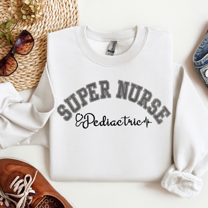 Fun Stylish Pediatric Nurse Trendy Hoodie Crewneck Eye-Catching Design