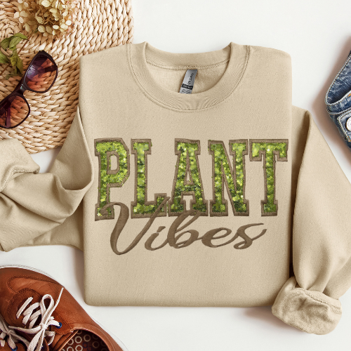 Sequin Plant Vibes Crewneck