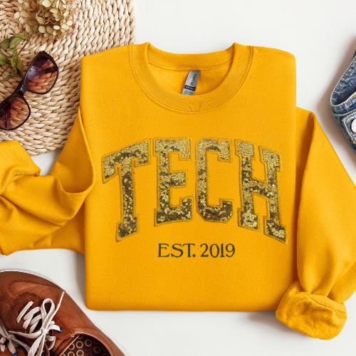 Sequin TECH Embroidery Crewneck
