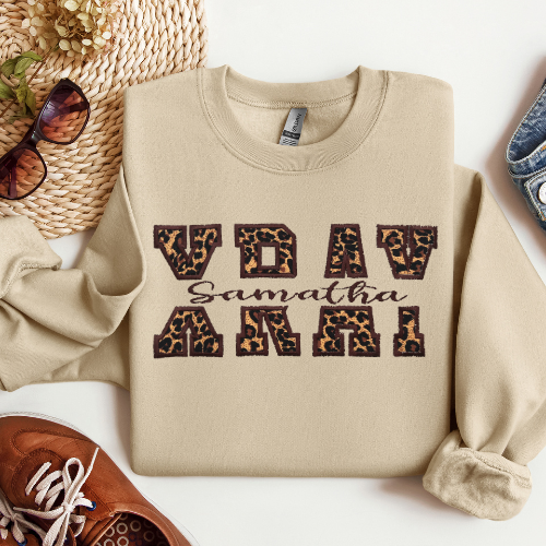 Leopard X-RAY Name Crewneck