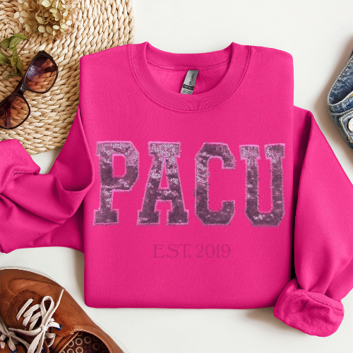 Sequin Glitter PACU Embroidery Sweatshirt